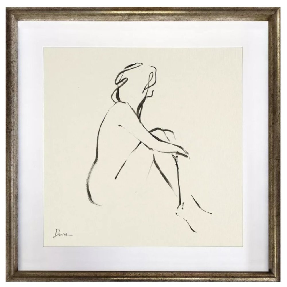 18" x 18" Figurative Sketch Framed Wall Print - Threshold designed with Studio